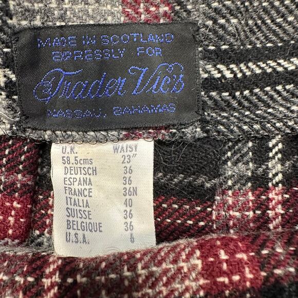 Vintage 1970’s Trader Vic’s Wool Plaid Kilt Skirt Size 6 - Picture 6 of 11